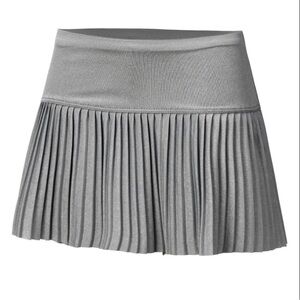 Lucky In Love - Girls Gray Sparkle Pleated Tennis Skort - Size: XS (6)